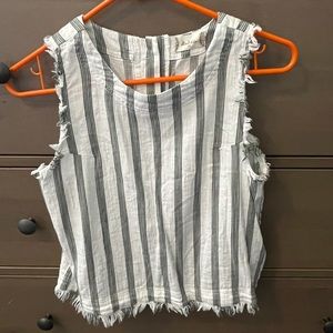 Cropped green stripe with buttons on back